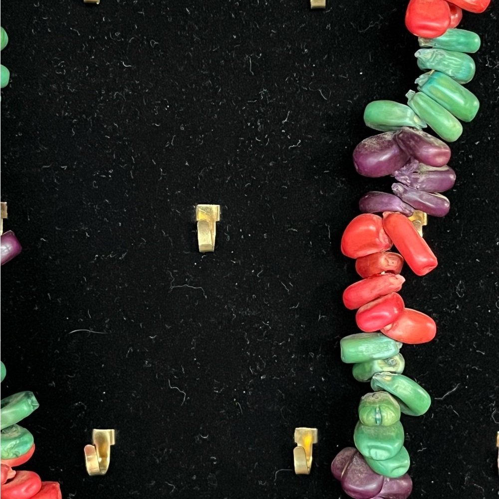 American Native Colorful Corn Beaded Necklaces Set of 2 37” leather strap - Picture 11 of 16